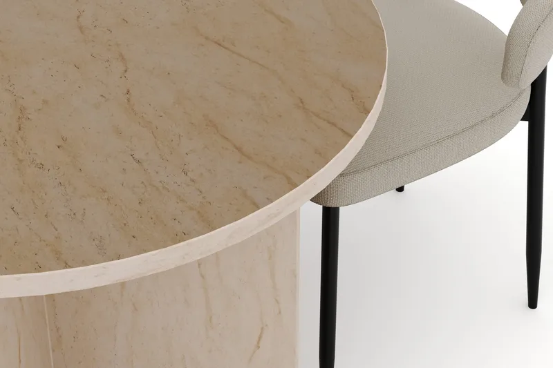 Dano Spisebord 180 cm med 4 Sawako Spisestoler - Travertin / Beige - Møbler - Bord - Spisegruppe