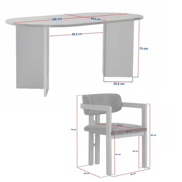 Dano Spisebord 180 cm med 6 Bonavista Stole - Milano valnøtt, mørk valnøtt, brun - Møbler - Bord - Spisegruppe