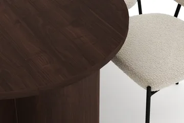 Dano Spisebord 180 cm med 6 Gemmiano Spisestoler - Valnøtt / Hvit Bouclé - Møbler - Bord - Spisegruppe