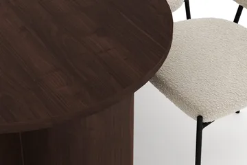 Dano Spisebord 180 cm med 6 Gemmiano Spisestoler - Valnøtt / Hvit Bouclé - Møbler - Bord - Spisegruppe