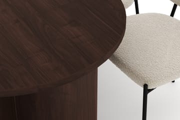 Dano Spisebord 180 cm med 6 Heathrow Spisestoler - Valnøtt / Hvit Bouclé - Møbler - Bord - Spisegruppe