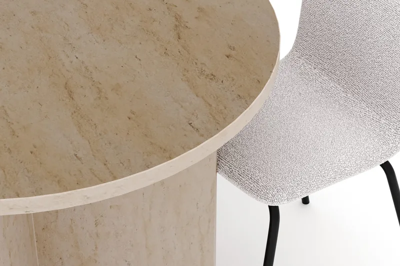 Dano Spisebord 180 cm med 6 Katy Spisestoler - Travertin / Hvit - Møbler - Bord - Spisegruppe