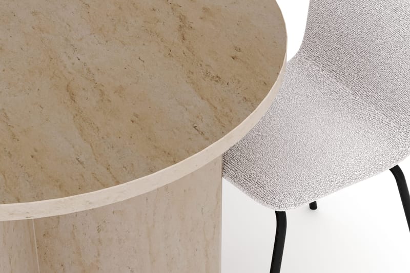 Dano Spisebord 180 cm med 6 Katy Spisestoler - Travertin / Hvit - Møbler - Bord - Spisegruppe