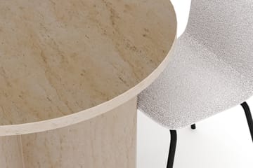 Dano Spisebord 180 cm med 6 Katy Spisestoler - Travertin / Hvit - Møbler - Bord - Spisegruppe