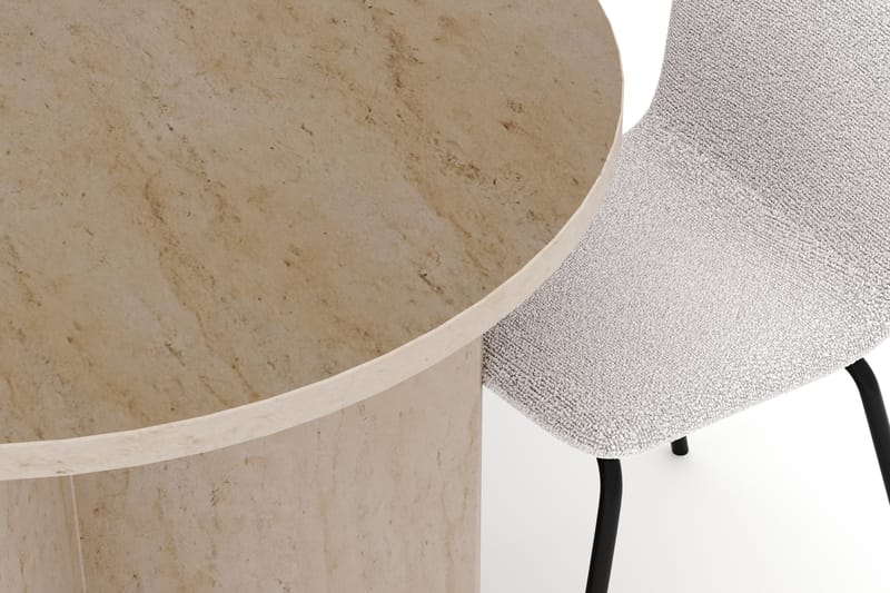 Dano Spisebord 180 cm med 6 Katy Spisestoler - Travertin / Hvit - Møbler - Bord - Spisegruppe