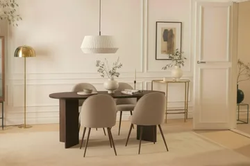 Dano Spisebord 180 cm med 6 Naira Plus Spisestoler - Valnøtt / Greige - Møbler - Bord - Spisegruppe