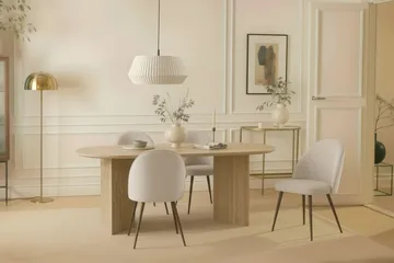 Dano Spisebord 180 cm med 6 Naira Plus Spisestoler - Travertin / Hvit - Møbler - Bord - Spisegruppe