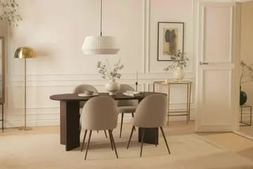 Dano Spisebord 180 cm med 6 Nibe Plus Spisestoler - Valnøtt / Greige - Møbler - Bord - Spisegruppe