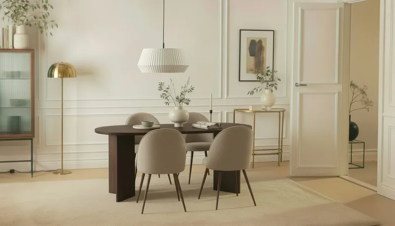 Dano Spisebord 180 cm med 6 Nibe Plus Spisestoler - Valnøtt / Greige - Møbler - Bord - Spisegruppe