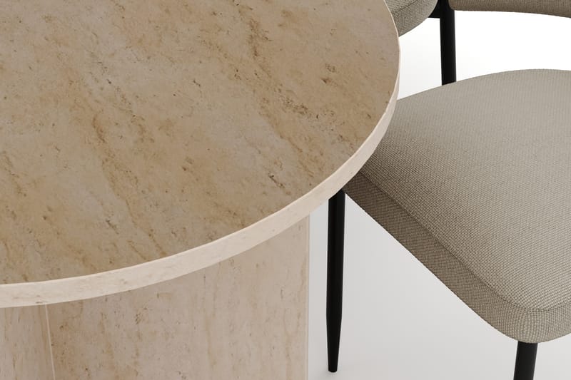 Dano Spisebord 180 cm med 6 Sawako Spisestoler - Travertin / Beige - Møbler - Bord - Spisegruppe