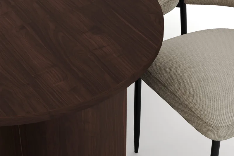 Dano Spisebord 180 cm med 6 Sawako Spisestoler - Valnøtt / Beige - Møbler - Bord - Spisegruppe