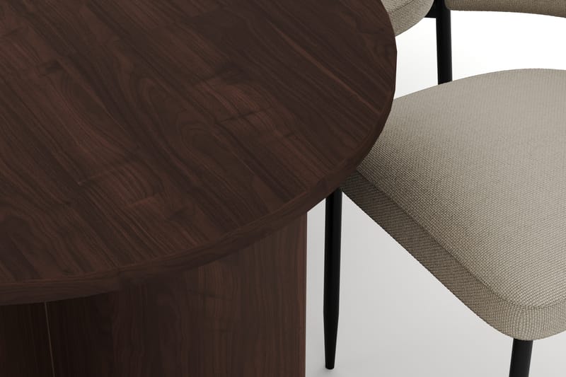 Dano Spisebord 180 cm med 6 Sawako Spisestoler - Valnøtt / Beige - Møbler - Bord - Spisegruppe