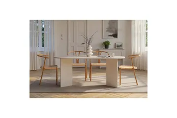 Dano Spisebord 180 cm Oval - Natur/Hvit - Møbler - Bord - Spisebord & kjøkkenbord