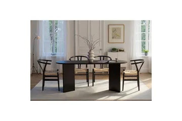 Dano Spisebord 180 cm Oval - Natur/Svart - Møbler - Bord - Spisebord & kjøkkenbord