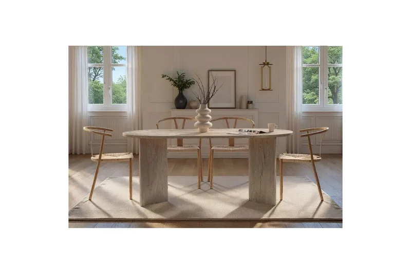 Dano Spisebord 180 cm Oval - Taupe - Møbler - Bord - Spisebord & kjøkkenbord