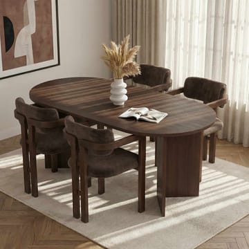 Dano Spisebord- og stolsett 180x75x90 cm 5 deler - Milano valnøtt, mørk valnøtt, brun - Møbler - Bord - Spisegruppe