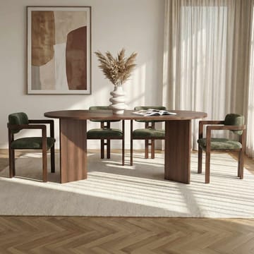 Dano Spisebord- og stolsett 180x75x90 cm 5 deler - Milano Walnut, Dark Walnut, Green - Møbler - Bord - Spisegruppe