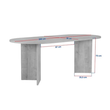 Dano Spisebord Oval 200 cm - Svart - Møbler - Bord - Spisebord & kjøkkenbord