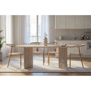 Dano Spisebord Oval 200 cm - Taupe - Møbler - Bord - Spisebord & kjøkkenbord