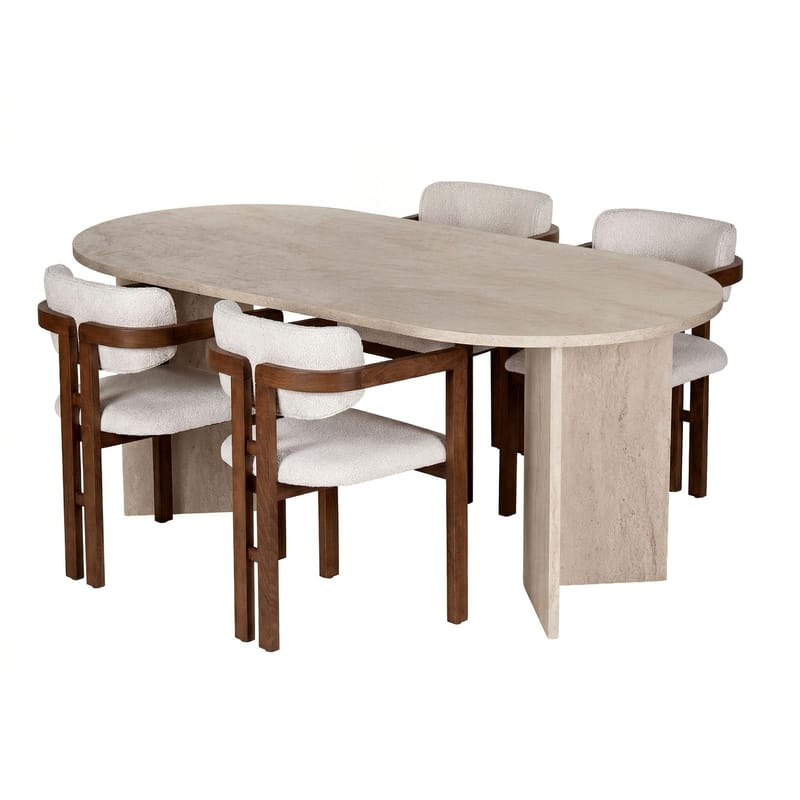 Dano spisegruppe 180 cm med 4 stoler, Hvit