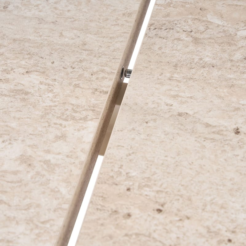 Dano Uttrekkbart Ovalt Spisebord 160-200x90 cm med Travertinutseende - Beige - Møbler - Bord - Spisebord & kjøkkenbord