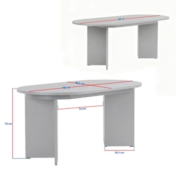 Dano Uttrekkbart spisebord 160-200 cm - Travertin - Møbler - Bord - Spisebord & kjøkkenbord