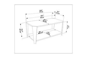 Dargaville Stuebord 91 cm - Valnøtt/Sort - Møbler - Bord - Sofabord & salongbord