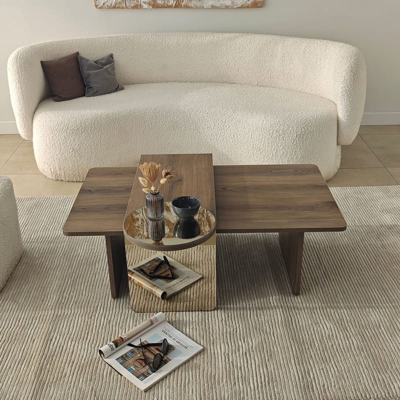 Dasina sofabord 105 cm - Bronzie og Valnøtt - Møbler - Bord - Sofabord & salongbord