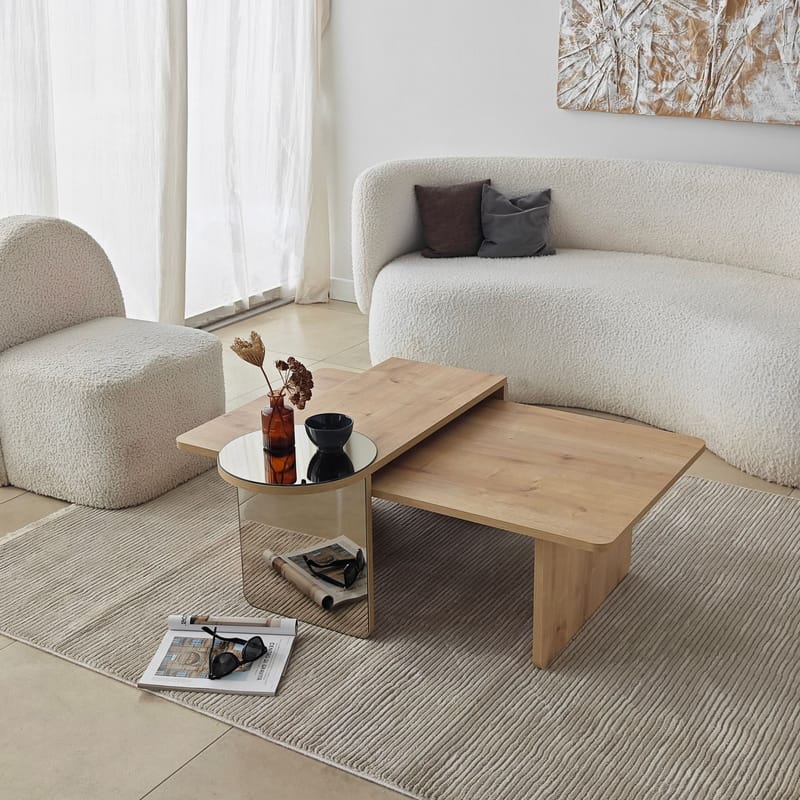 Dasina sofabord 105 cm - Bronzie/Sapphire Oak - Møbler - Bord - Sofabord & salongbord
