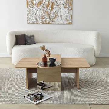 Dasina sofabord 105 cm - Bronzie/Sapphire Oak - Møbler - Bord - Sofabord & salongbord