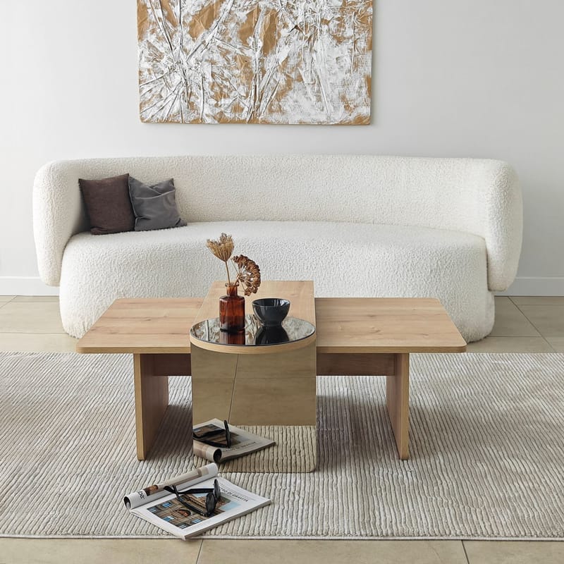 Dasina sofabord 105 cm - Bronzie/Sapphire Oak - Møbler - Bord - Sofabord & salongbord