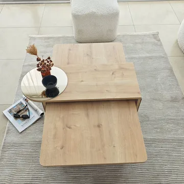 Dasina sofabord 105 cm - Bronzie/Sapphire Oak - Møbler - Bord - Sofabord & salongbord