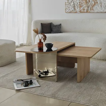 Dasina sofabord 105 cm - Bronzie/Sapphire Oak - Møbler - Bord - Sofabord & salongbord