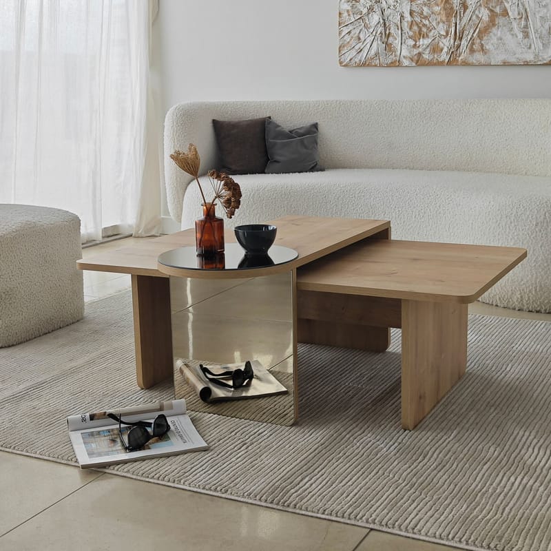 Dasina sofabord 105 cm - Bronzie/Sapphire Oak - Møbler - Bord - Sofabord & salongbord