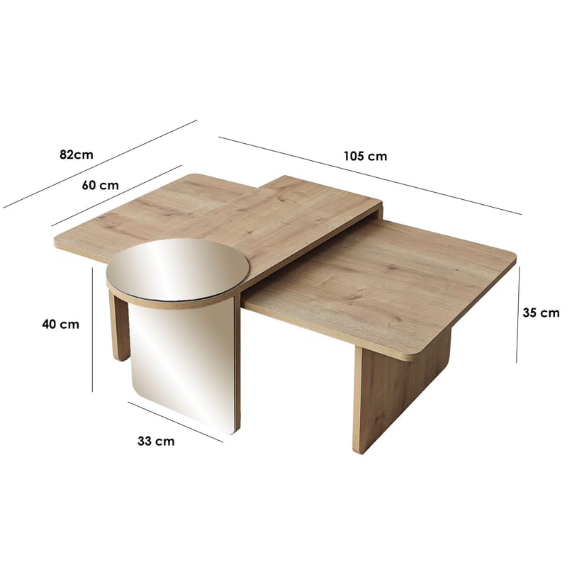 Dasina sofabord 105 cm - Bronzie/Sapphire Oak - Møbler - Bord - Sofabord & salongbord