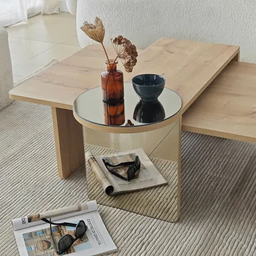 Dasina sofabord 105 cm - Bronzie/Sapphire Oak - Møbler - Bord - Sofabord & salongbord
