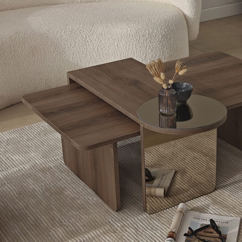 Dasina sofabord 105 cm - Bronzie/Valnøtt - Møbler - Bord - Sofabord & salongbord