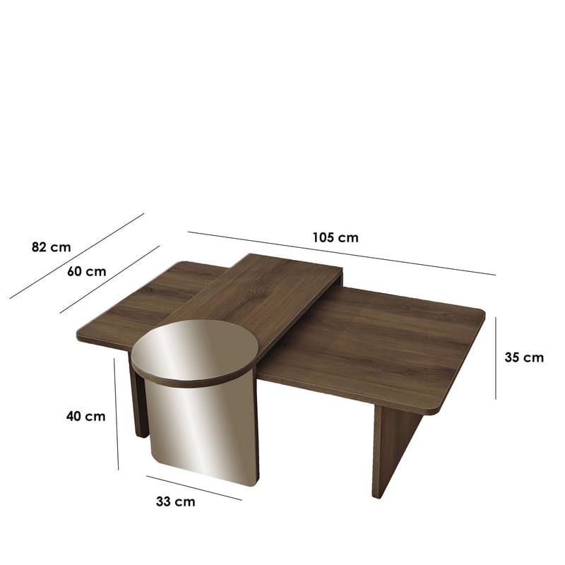 Dasina sofabord 105 cm - Bronzie/Valnøtt - Møbler - Bord - Sofabord & salongbord