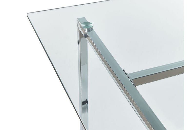 Davson Rektangulært Spisebord 160 cm med Glassplate og Metallutseende - Gjennomsiktig - Møbler - Bord - Spisebord & kjøkkenbord