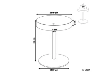 Debanhi Sofabord 40x45 cm - Mørkt tre/Hvit - Møbler - Bord - Sofabord & salongbord