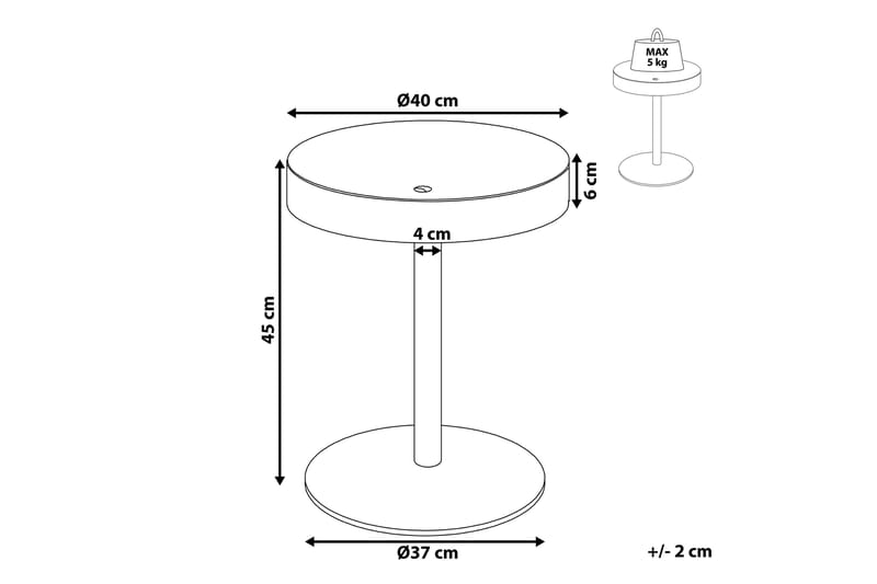 Debanhi Sofabord 40x45 cm - Mørkt tre/Hvit - Møbler - Bord - Sofabord & salongbord