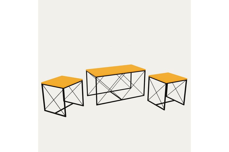 Defneia Sofabord 100 cm - Svart/Gul - Møbler - Bord - Sofabord & salongbord