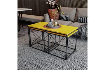 Defneia Sofabord 100 cm - Svart/Gul - Møbler - Bord - Sofabord & salongbord
