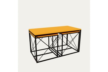 Defneia Sofabord 100 cm - Svart/Gul - Møbler - Bord - Sofabord & salongbord