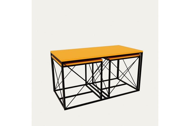 Defneia Sofabord 100 cm - Svart/Gul - Møbler - Bord - Sofabord & salongbord
