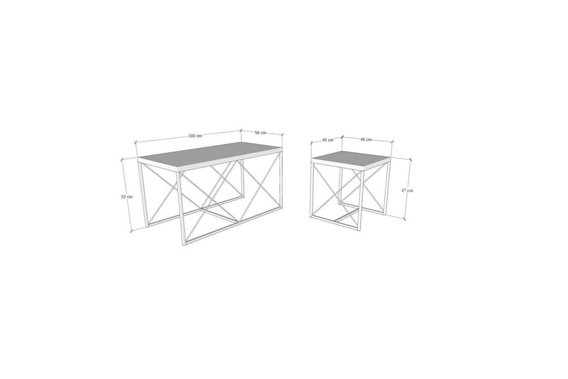 Defneia Sofabord 100 cm - Svart/Lysegrå - Møbler - Bord - Sofabord & salongbord
