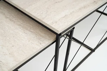 Defneia Sofabord 100 cm - Svart/Marmor - Møbler - Bord - Sofabord & salongbord