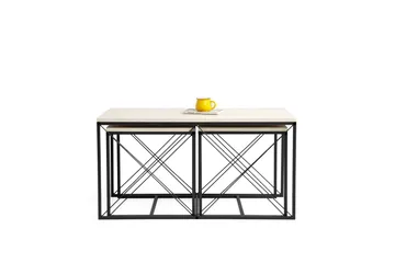 Defneia Sofabord 100 cm - Svart/Marmor - Møbler - Bord - Sofabord & salongbord