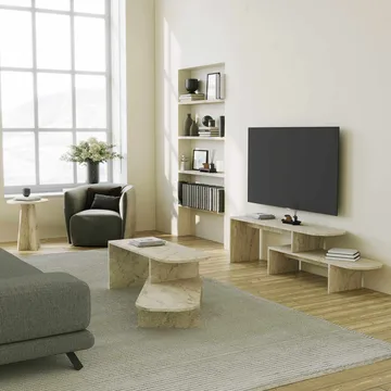 Deliones sofabord 100 cm - Travertin - Møbler - Bord - Sofabord & salongbord