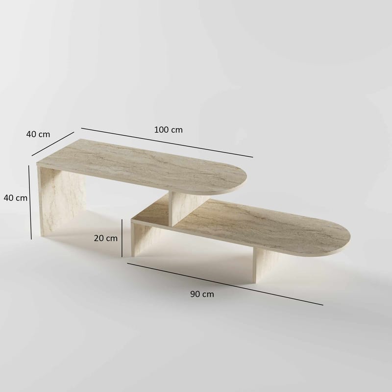 Deliones sofabord 100 cm - Travertin - Møbler - Bord - Sofabord & salongbord